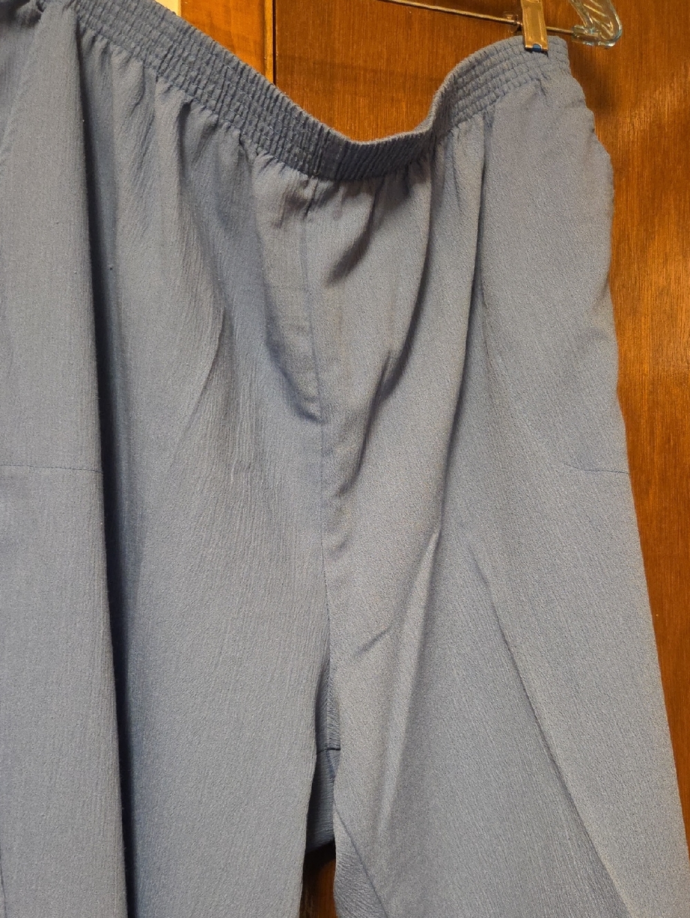 Essentials Blue Elastic Waist Wide-Leg Pants